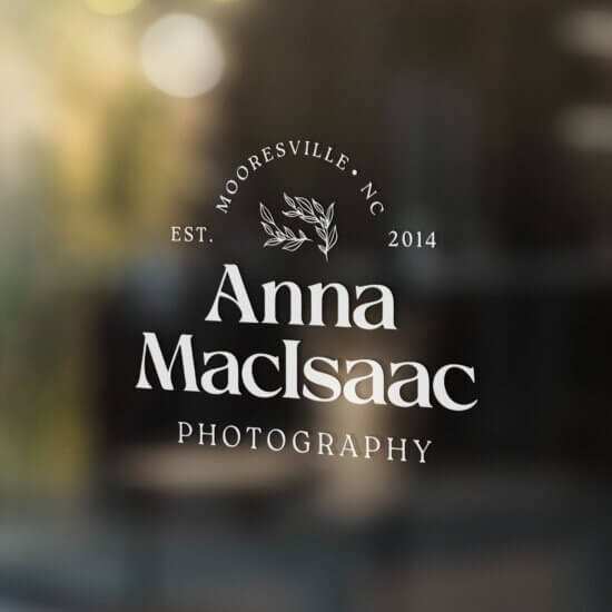 window sign mockup for Anna Maclasaac Photography