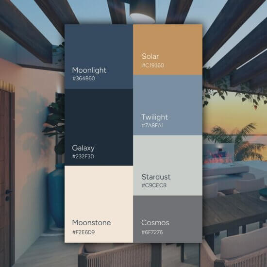blue color palette mockup for MV2