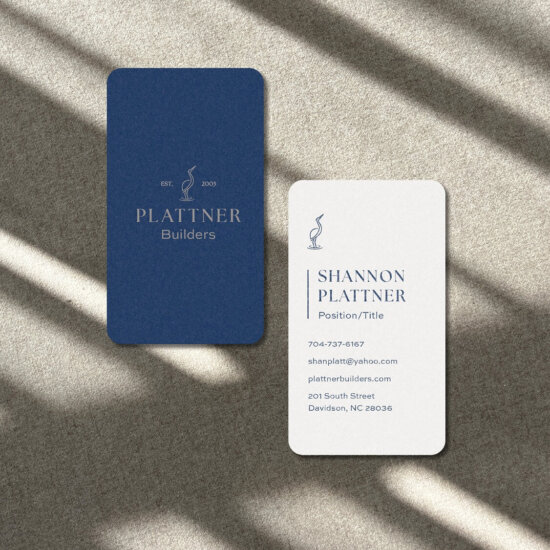 Business card design for Plattner Builders