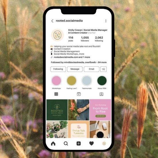rooted social brand design by Blender Creative Co.
