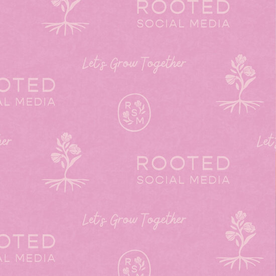 rooted logo files on pink background