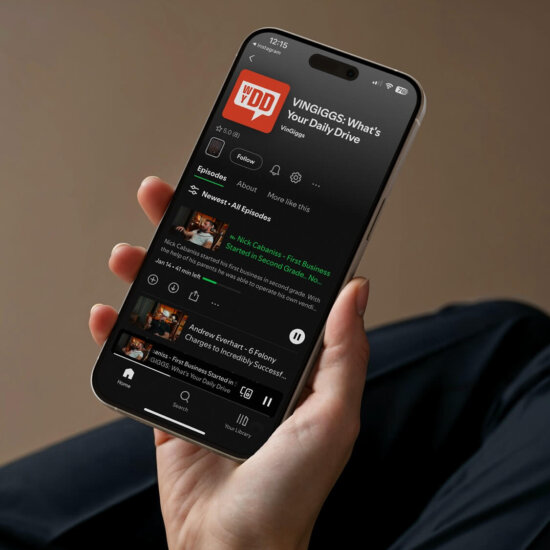 What's your daily drive podcast mockup